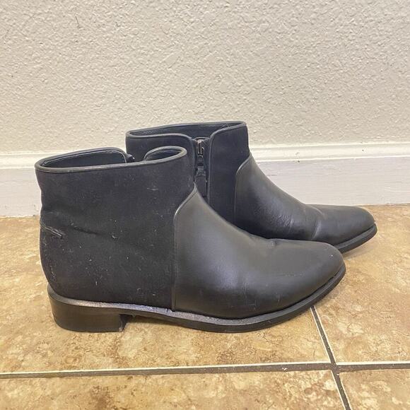 Rag & Bone Aston Suede Leather Short Ankle Biker Boot Black Womens Size 6.5 - Picture 1 of 12